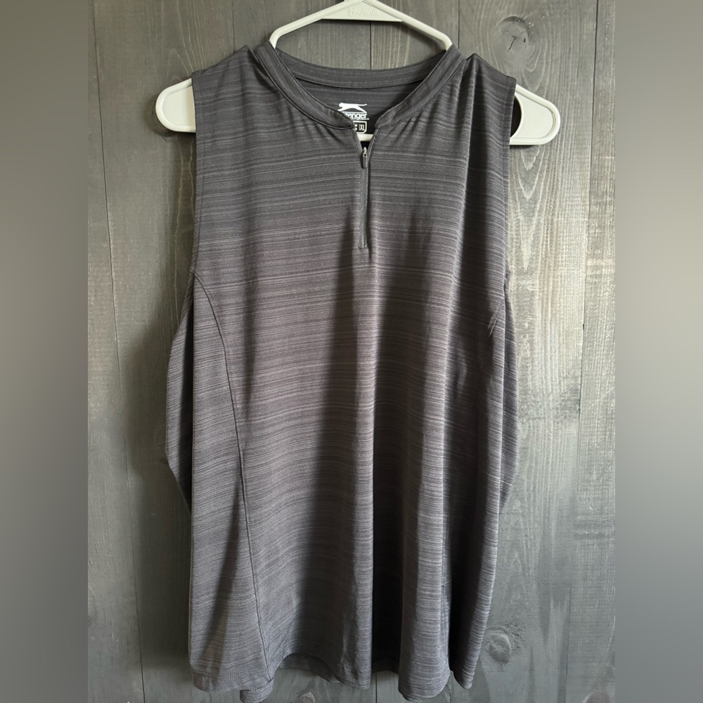 Slazenger Black Muscle Tee Tank Top Sleeveless